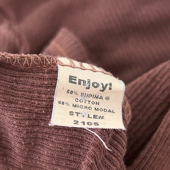 Michael Stars Dark Brown Short Sleeve T-Shirt One Size Fits Most Thin Cotton - Picture 2 of 12